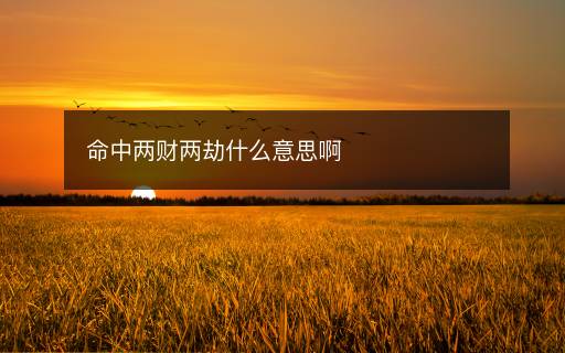 命中兩財(cái)兩劫什么意思啊