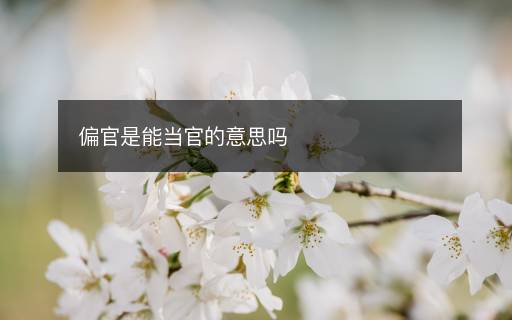 偏官是能當(dāng)官的意思嗎