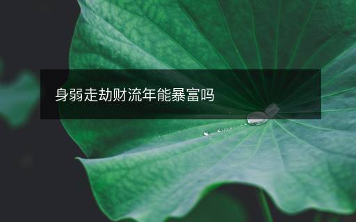 身弱走劫財(cái)流年能暴富嗎