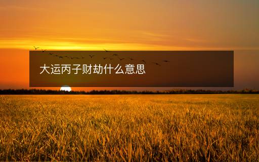 大運(yùn)丙子財(cái)劫什么意思