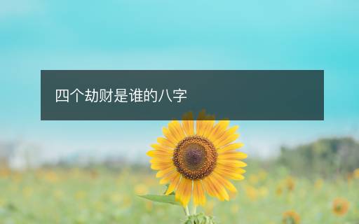 四個(gè)劫財(cái)是誰(shuí)的八字