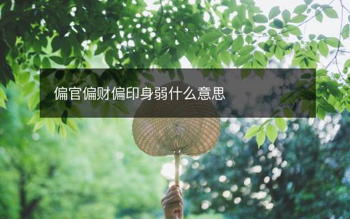 偏官偏財偏印身弱什么意思