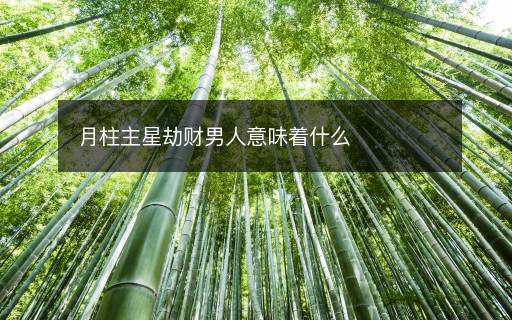 月柱主星劫財男人意味著什么