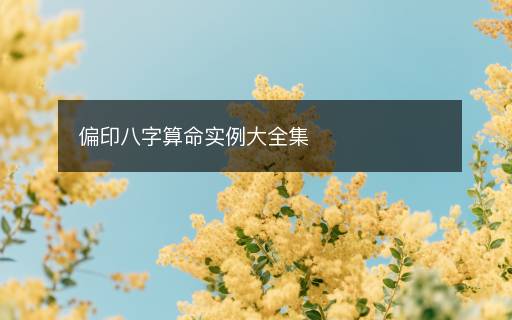 偏印八字算命實(shí)例大全集