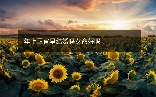 年上正官早結(jié)婚嗎女命好嗎