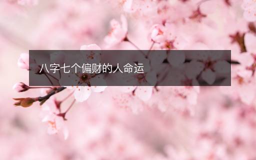 八字七個(gè)偏財(cái)?shù)娜嗣\(yùn)