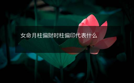 女命月柱偏財(cái)時(shí)柱偏印代表什么