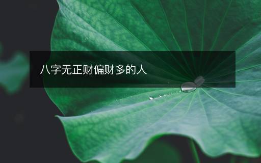 八字無正財偏財多的人