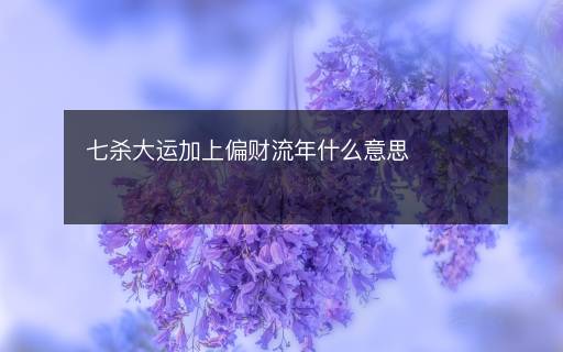 七殺大運(yùn)加上偏財(cái)流年什么意思