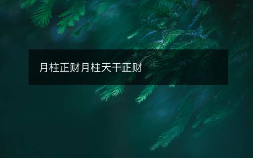 月柱正財月柱天干正財