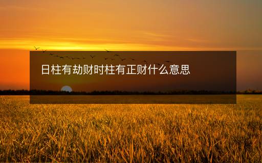 日柱有劫財(cái)時(shí)柱有正財(cái)什么意思