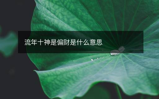 流年十神是偏財是什么意思