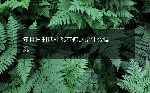 年月日時(shí)四柱都有偏財(cái)是什么情況