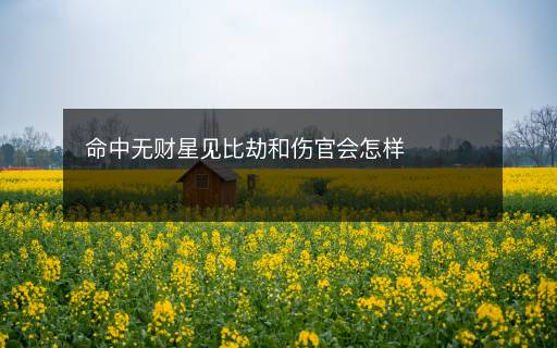 命中無(wú)財(cái)星見(jiàn)比劫和傷官會(huì)怎樣