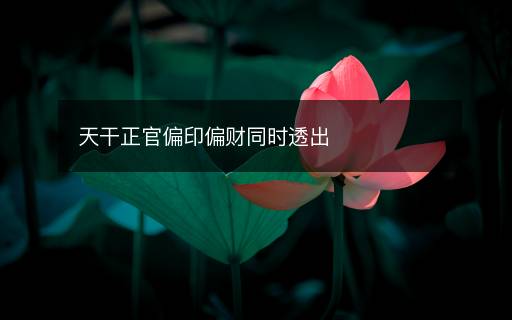 天干正官偏印偏財同時透出