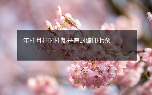 年柱月柱時柱都是偏財偏印七殺