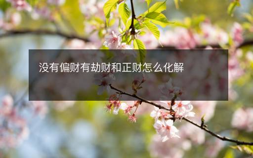 沒有偏財有劫財和正財怎么化解