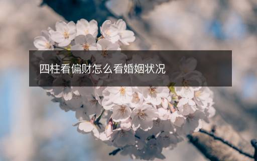 四柱看偏財怎么看婚姻狀況