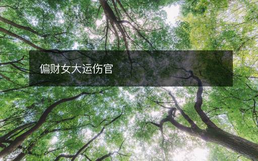 偏財(cái)女大運(yùn)傷官
