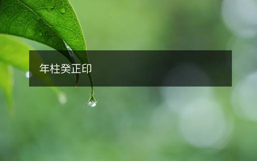 年柱癸正印