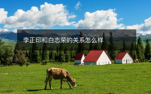 李正印和白志榮的關(guān)系怎么樣