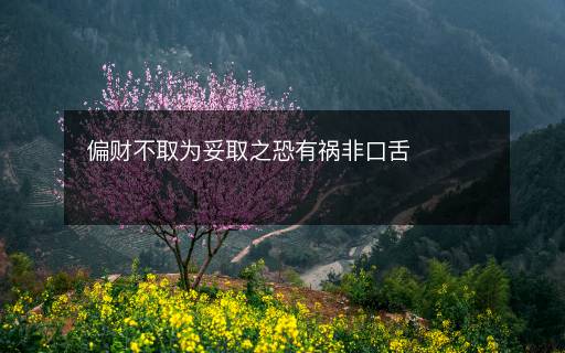 偏財(cái)不取為妥取之恐有禍非口舌