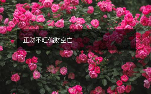 正財(cái)不旺偏財(cái)空亡
