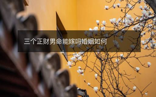 三個正財男命能嫁嗎婚姻如何