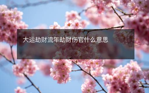 大運(yùn)劫財(cái)流年劫財(cái)傷官什么意思