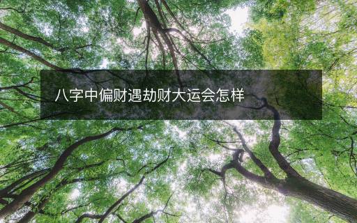 八字中偏財遇劫財大運會怎樣