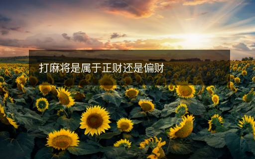 打麻將是屬于正財還是偏財