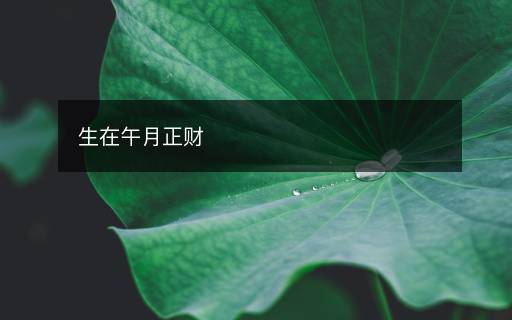生在午月正財(cái)