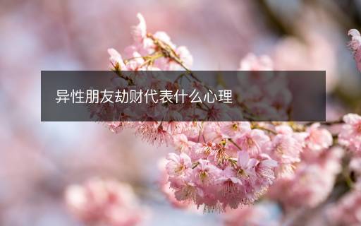 異性朋友劫財代表什么心理