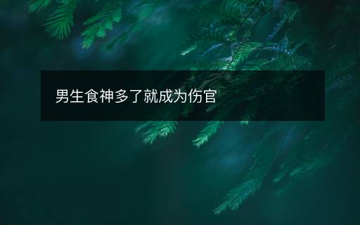 男生食神多了就成為傷官