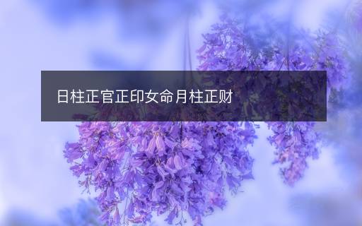 日柱正官正印女命月柱正財(cái)