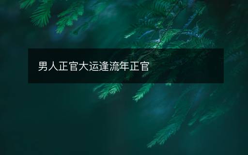 男人正官大運逢流年正官