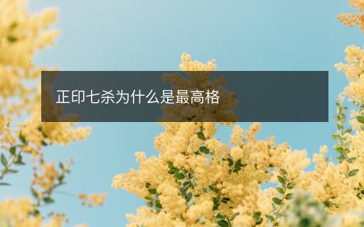 正印七殺為什么是最高格