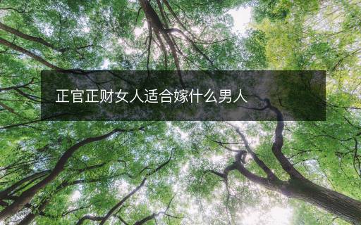 正官正財(cái)女人適合嫁什么男人