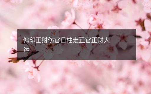 偏印正財傷官日柱走正官正財大運