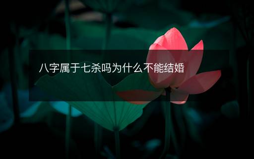八字屬于七殺嗎為什么不能結(jié)婚