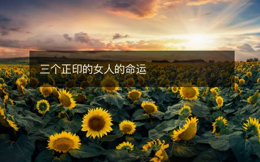 三個(gè)正印的女人的命運(yùn)