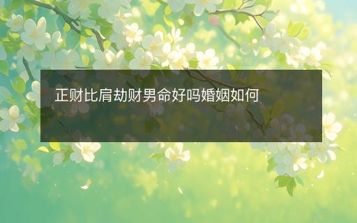正財比肩劫財男命好嗎婚姻如何