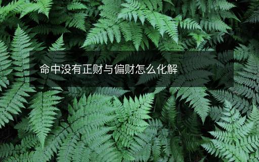 命中沒有正財與偏財怎么化解