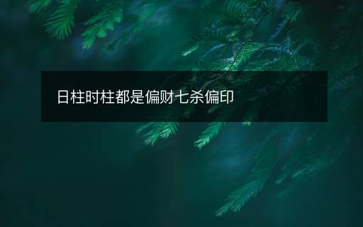 日柱時(shí)柱都是偏財(cái)七殺偏印