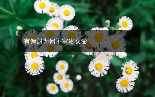 有偏財為何不富貴女命