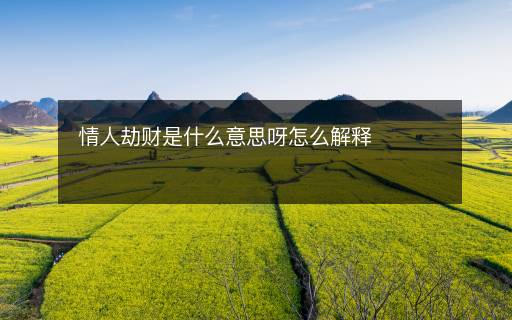 情人劫財是什么意思呀怎么解釋
