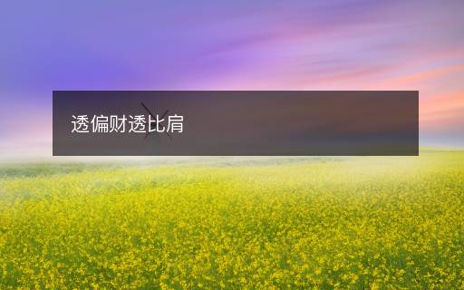 透偏財(cái)透比肩