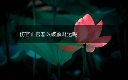 傷官正官怎么破解財運呢