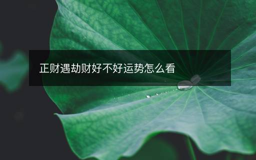 正財遇劫財好不好運勢怎么看