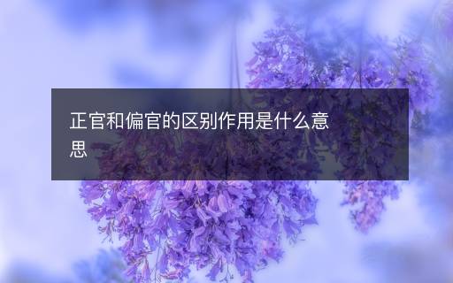 正官和偏官的區(qū)別作用是什么意思